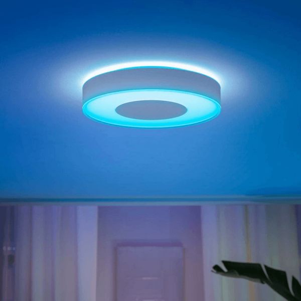 Plafón de techo LED inteligente Philips Hue Infuse L blanco detalle luz azul