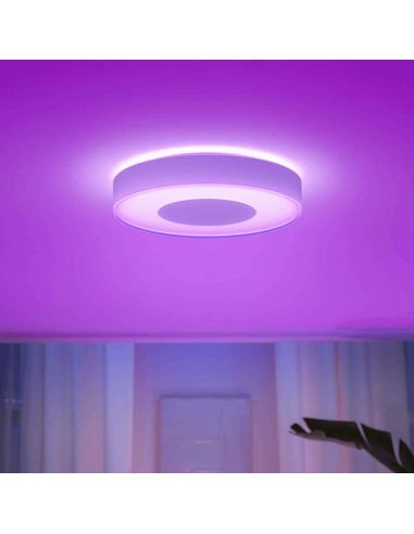 Plafón de techo LED inteligente Philips Hue Infuse L blanco detalle luz rosa