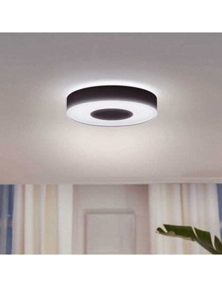 Plafón de techo LED Infuse Grande negro luz blanca encendida