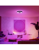 Plafón de techo LED Infuse Grande negro en un salón