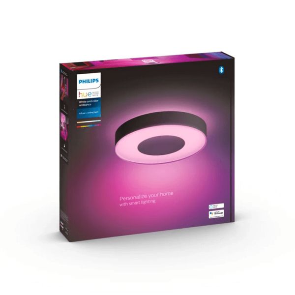 Plafón de techo LED Infuse Grande negro caja producto