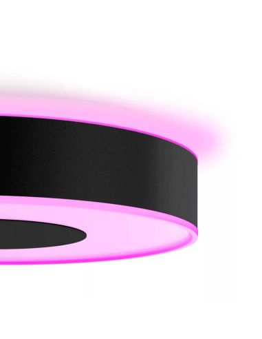 Plafón de techo LED Infuse Grande negro detalle encendido