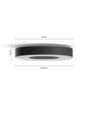 Plafón de techo LED Infuse Grande negro medidas producto