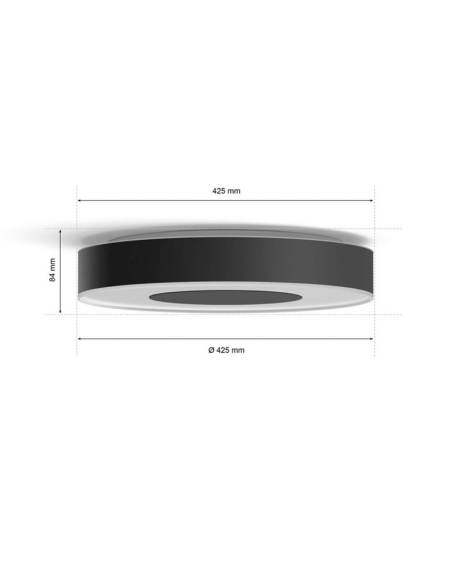 Plafón de techo LED Infuse Grande negro medidas producto