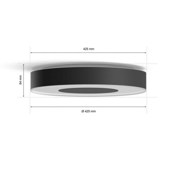 Plafón de techo LED Infuse Grande negro medidas producto
