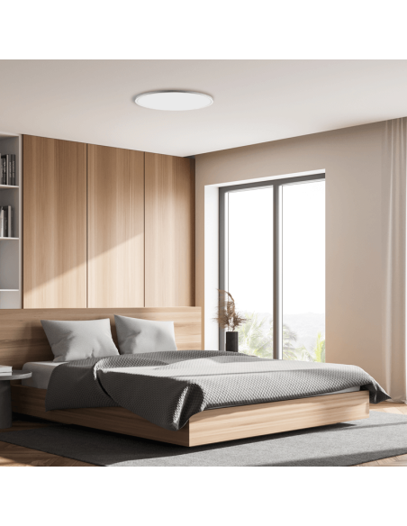 Luminária de teto LED Koe branco 60cm 45W 3000K ou 2800K-5000K IP43 5500Lm Regulável ou sem Ambient Dimming