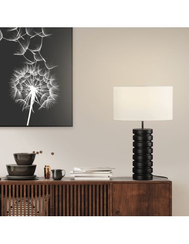 Lámpara de Sobremesa Sharm negro mate E27 con Interruptor de cable 15W ambiente