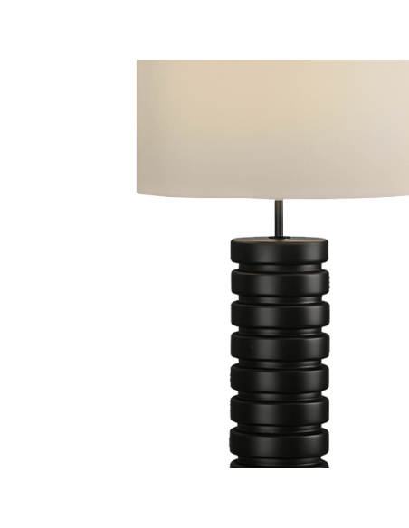 Lampe de table Sharm noir mat E27 avec détail interrupteur câble 15W