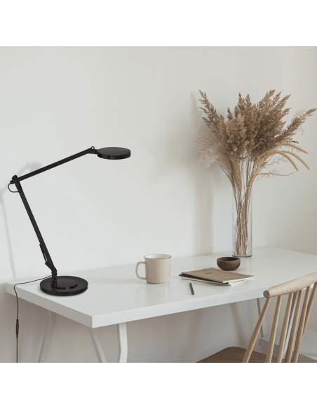 Candeeiro de mesa LED Luxa preto mate, 3000K 700Lm com interruptor de toque e intensidade ambiente ajustável