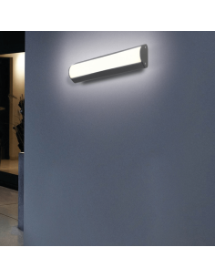 Aplique de parede LED retangular para exterior Aka antracite texturizado, 20K 3000K 1550Lm, IP54 2