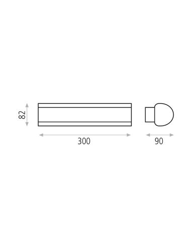 Aplique LED exterior rectangular Aka antracita texturizado, 20K 3000K 1550Lm, IP54 medidas