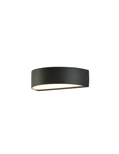 Aplique LED exterior ovalado Aysel antracita texturizado, 5K 3000K 510Lm, IP54