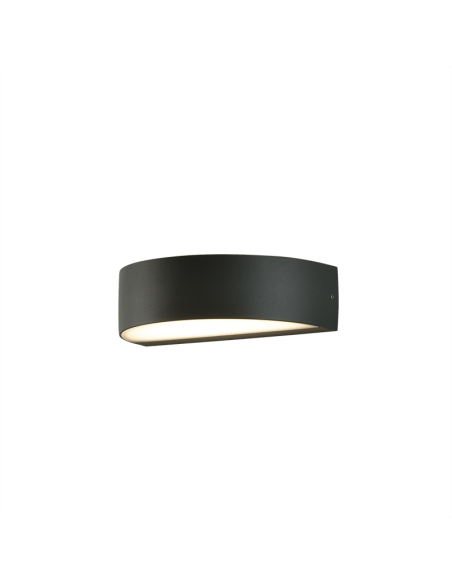 Aplique LED exterior ovalado Aysel antracita texturizado, 5K 3000K 510Lm, IP54