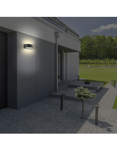 Aplique LED exterior ovalado Aysel antracita texturizado, 5K 3000K 510Lm, IP54 2