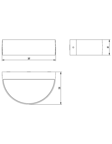 Aysel luminária de parede externa LED antracite texturizada oval, 5K 3000K 510Lm, medidas IP54