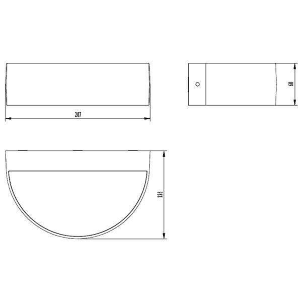 Aysel luminária de parede externa LED antracite texturizada oval, 5K 3000K 510Lm, medidas IP54