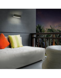 Aplique LED exterior rectangular Draco antracita texturizado, 5K 3000K 630Lm, IP54 2