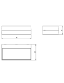 Aplique LED exterior rectangular Draco antracita texturizado, 5K 3000K 630Lm, IP54 medidas