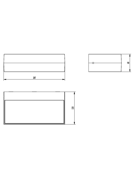 Aplique LED exterior rectangular Draco antracita texturizado, 5K 3000K 630Lm, IP54 medidas