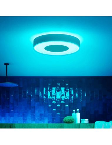 Plafón de techo inteligente Xamento grande blanco luz azul