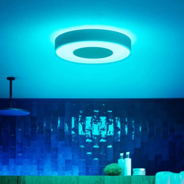 Plafón de techo inteligente Xamento grande blanco luz azul