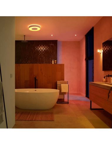 Plafón de techo inteligente Xamento grande blanco en un cuarto de baño