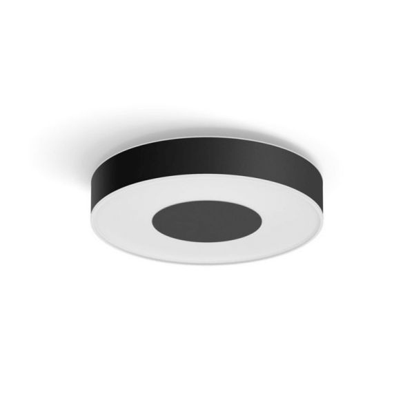 Plafón de techo inteligente Xamento mediano negro detalles luz apagada