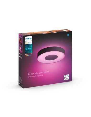 Plafón de techo inteligente Xamento mediano negro caja producto