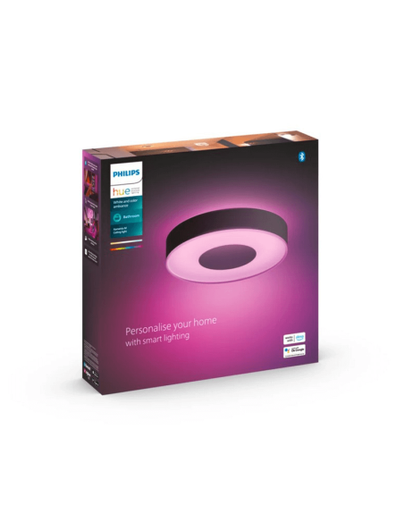 Plafón de techo inteligente Xamento mediano negro caja producto