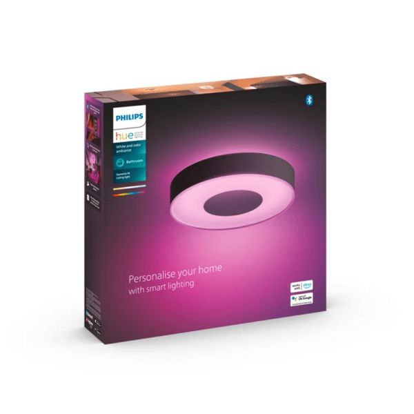 Plafón de techo inteligente Xamento mediano negro caja producto