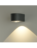 Applique murale d'extérieur LED Ania anthracite avec 1 ou 2 lumières (haut et bas) 3000K 6W 540Lm IP65 ambiant
