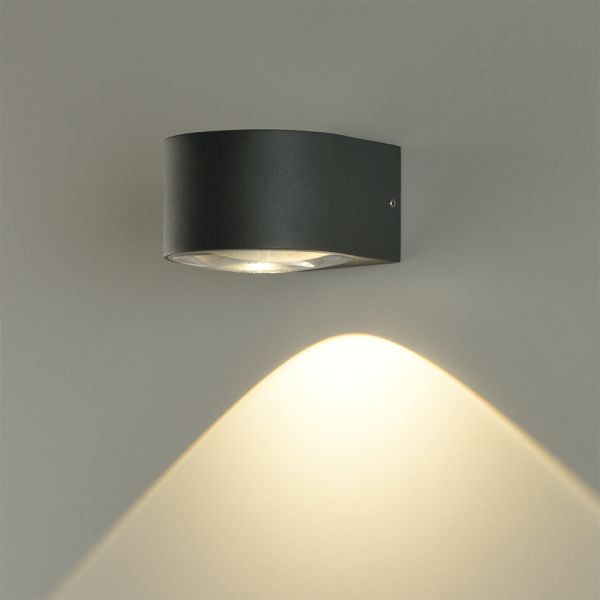 Applique murale d'extérieur LED Ania anthracite avec 1 ou 2 lumières (haut et bas) 3000K 6W 540Lm IP65 ambiant
