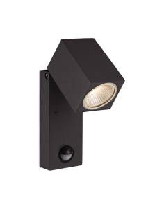 Luz de parede LED exterior ajustável com sensor de movimento Cala cinza escuro quadrado 3000K 5,6W 610Lm IP54