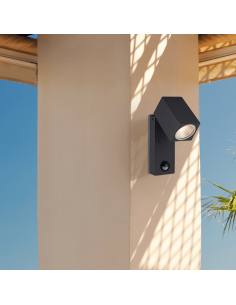 Luz de parede LED exterior ajustável com sensor de movimento Cala cinza escuro quadrado 3000K 5,6W 610Lm IP54 2