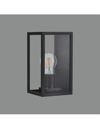 Aplique LED exterior Cube antracita para bombilla E27 15W IP54 ambiente