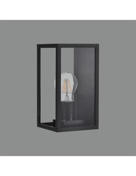 Aplique LED exterior Cube antracita para bombilla E27 15W IP54 ambiente