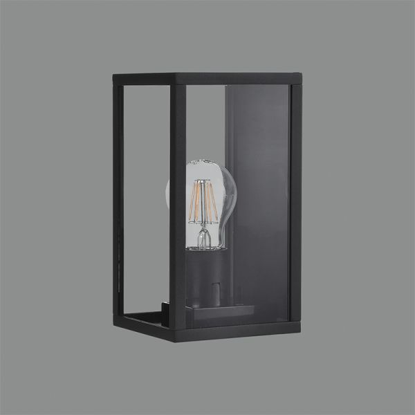 Applique murale exterieure LED Cube anthracite pour ampoule E27 15W environnement IP54