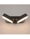 Aplique exterior LED 2 Luces Kansas negro 3000K 2x5,5W 800Lm IP54 orientable