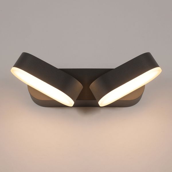 Aplique exterior LED 2 Luces Kansas negro 3000K 2x5,5W 800Lm IP54 orientable