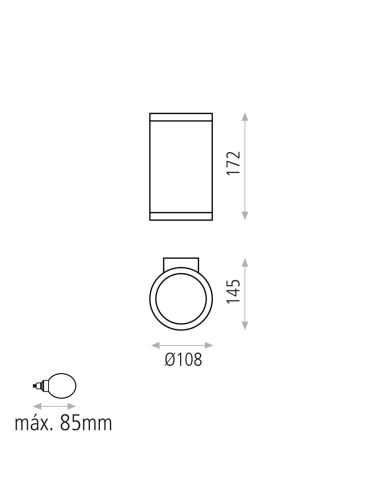 Applique d'extérieur LED Nori anthracite à 1 ou 2 lumières E27 15W mesures IP65