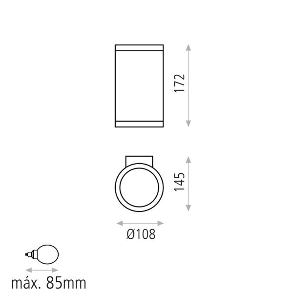 Applique d'extérieur LED Nori anthracite à 1 ou 2 lumières E27 15W mesures IP65