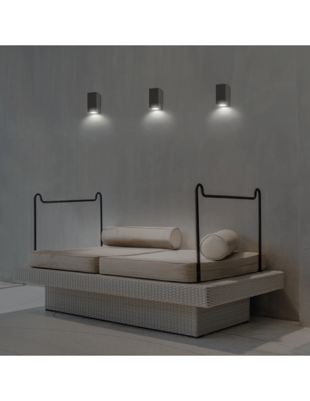 Candeeiro de parede exterior LED Quiabo antracite 3000K 6W 550Lm ou 1100Lm ambiente