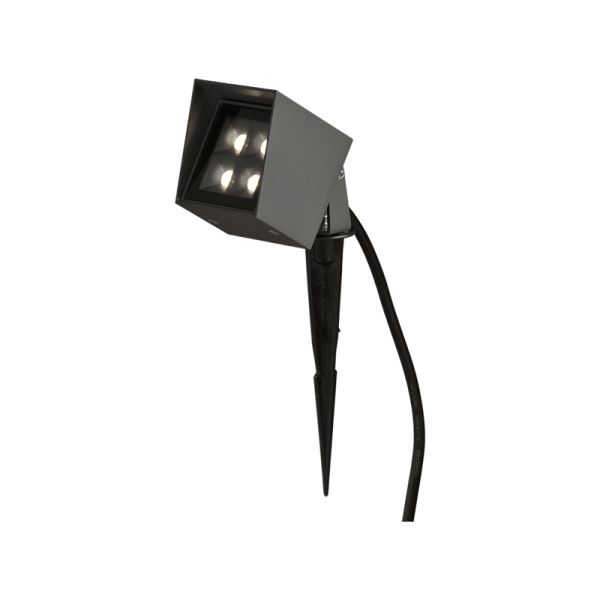 Baliza con Pincho para césped Apus antracita cuadrado 3000K 6W 550Lm IP65