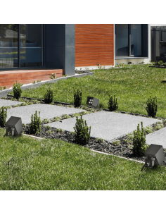 Farol com espigão para relva Apus quadrado antracite 3000K 6W 550Lm IP65 2