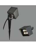 Baliza con Pincho para césped Apus antracita cuadrado 3000K 6W 550Lm IP65 detalle con pincho