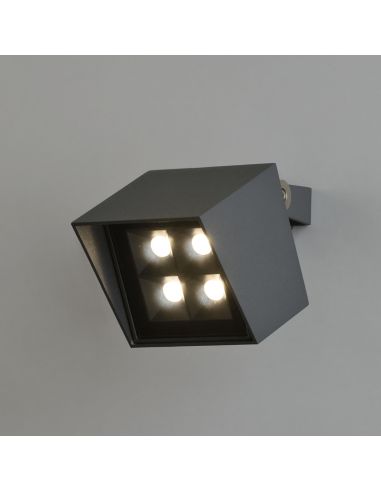 Farol com espiga para relva Apus quadrado antracite 3000K 6W 550Lm IP65 detalhe