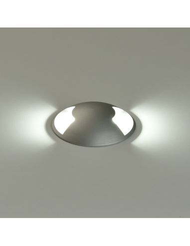 Encastré de sol en aluminium LED extérieur Indus avec 2 lumières GU10 8W IP67 détail montrant
