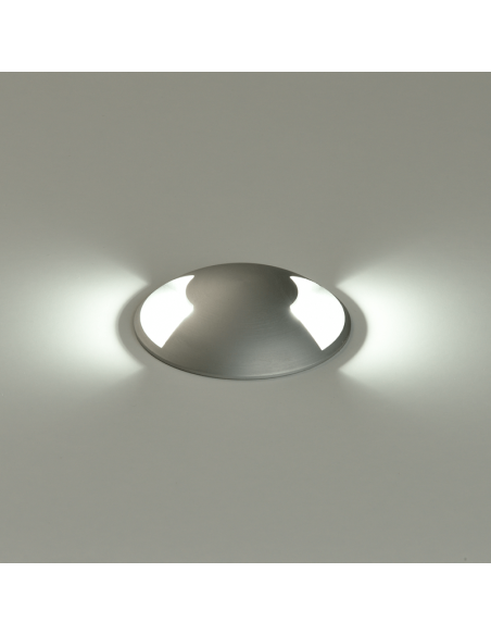 Encastré de sol en aluminium LED extérieur Indus avec 2 lumières GU10 8W IP67 détail montrant