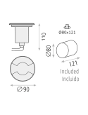 Indus de alumínio moído de LED externo embutido com 2 luzes GU10 8W IP67 medidas