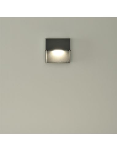 Applique murale d'extérieur LED Nashira carrée avec 1 lumière 3000K 4W 175Lm IP65 ambiante